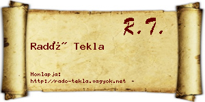 Radó Tekla névjegykártya