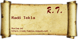 Radó Tekla névjegykártya